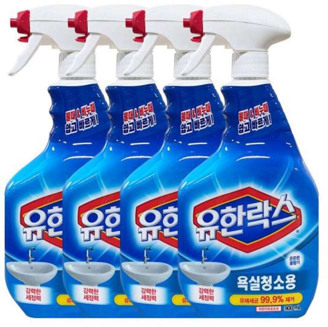 유한락스 욕실청소용 900ml 4개 / 화장실청소 세정제 세제