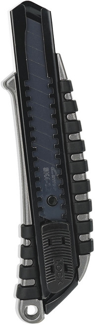 K+PLUS No.N8 SK4 鋸齒美工刀 黑色複合金屬, 黑色, 1個