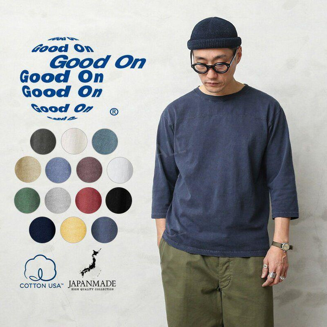 굿온 티셔츠 GOST-1502 헤비 반팔 5.5OZ 피그먼트 헤비코튼 7부 반팔티
