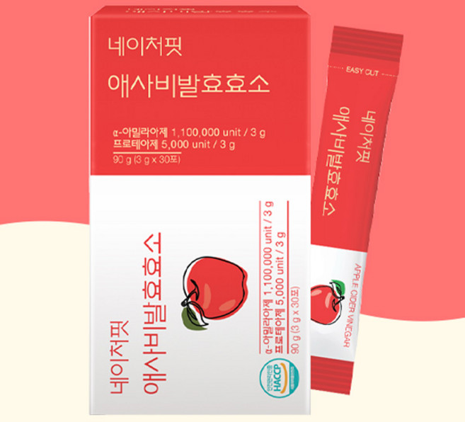 네이처핏 애플 사이다 비니거 발효 효소 30p, 90g, 1개
