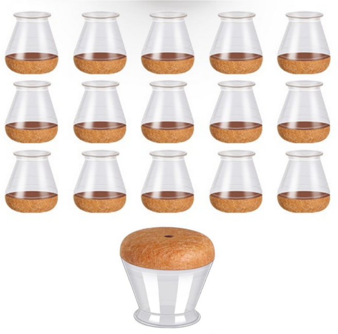 살림코드 4세대 쫀쫀이 소음방지 펠트 의자발커버 16P 1세트 원형 사각, 16개