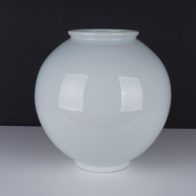 카이센아트 핸드메이드 유광 순백자 달항아리 작품 대 개업선물 집들이선물 사이즈(H35cmXW35cm)