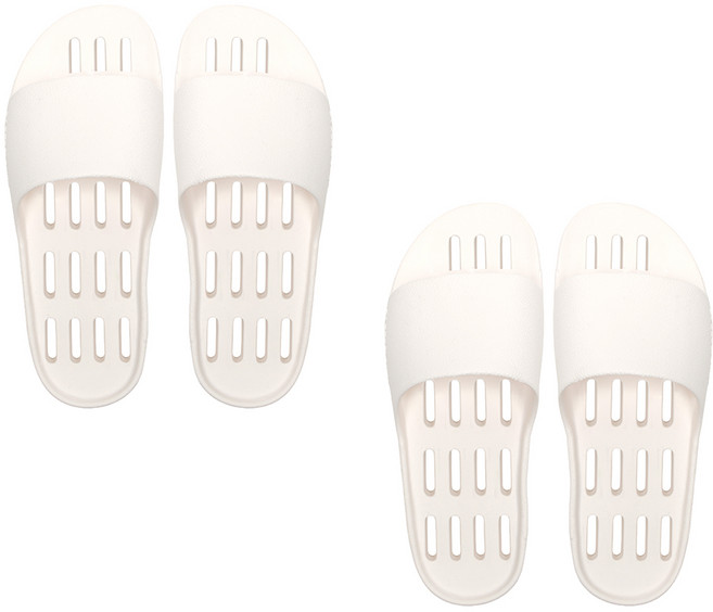 페이퍼플레인 논슬립 경량 발등낮은 실내화 베란다슬리퍼 욕실화 PP1570-1 1+1, 2세트, 화이트