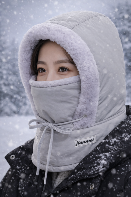 베라닉스 포근한 겨울 방한 기모 털 넥워머 패딩 모자