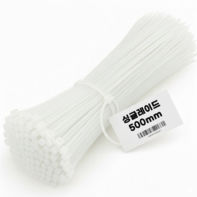 싱글레이드 고강도 PA66 케이블타이 특대형, 화이트, 100개