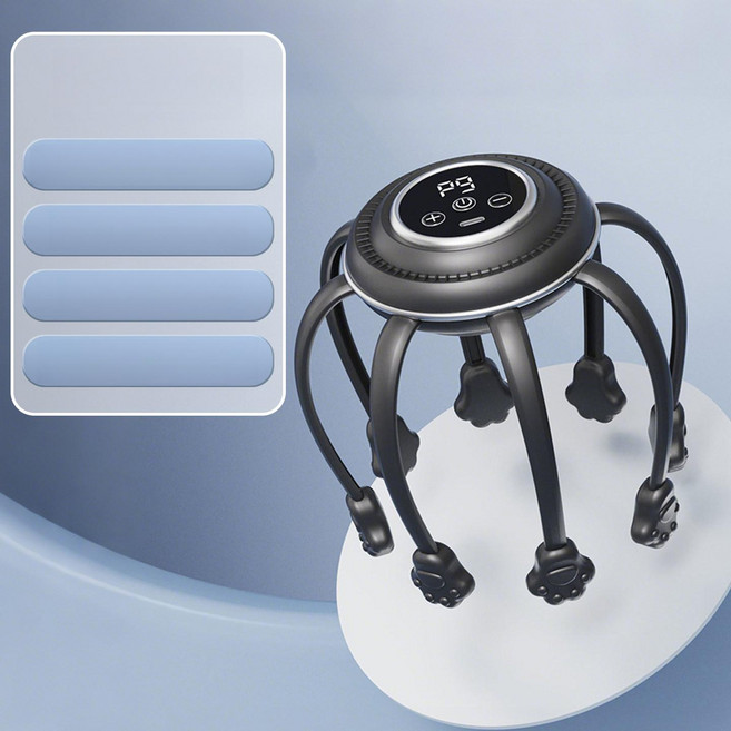 프라임홈 머리 경락 마사지기 문어발, 1개, 블랙