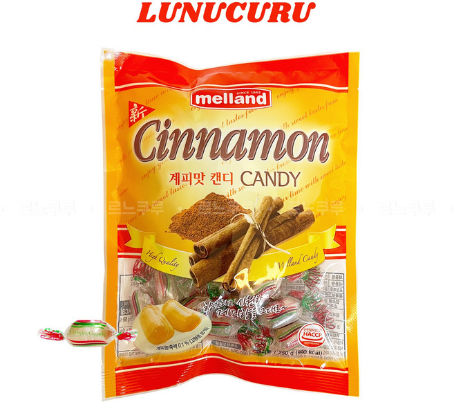 멜랜드 신 계피맛캔디 베이지 않는 부드러움, 250g, 4개