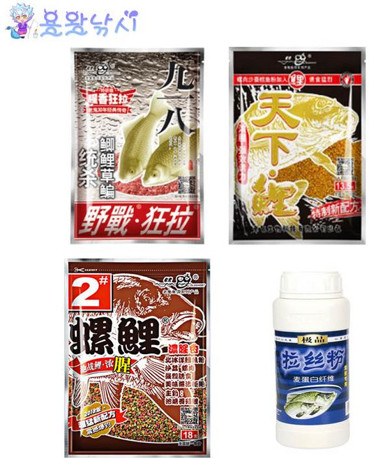 [용왕낚시] 중국떡밥 잉어 떡밥 4종 레시피 야전광랍 천하이 라이2호 용왕한 랍사분 노귀떡밥 잉어떡밥 향어떡밥 중국 낚시 떡밥, 1개