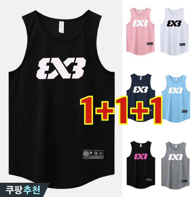 (완전 편한) 100kg까지 1+1+1 남녀공용 농구 트레이닝 속건성 나시 티 세트 여름 여성 남성 멋지군 빅사이즈 메쉬 라운드 오버핏 민소매 프린트 얇은 쿨링 러닝 캐주얼 티셔츠