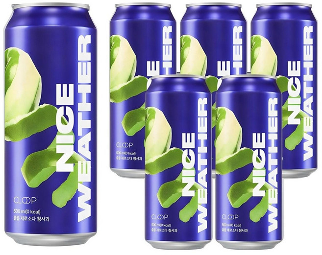 클룹 제로소다 청사과, 6개, 500ml