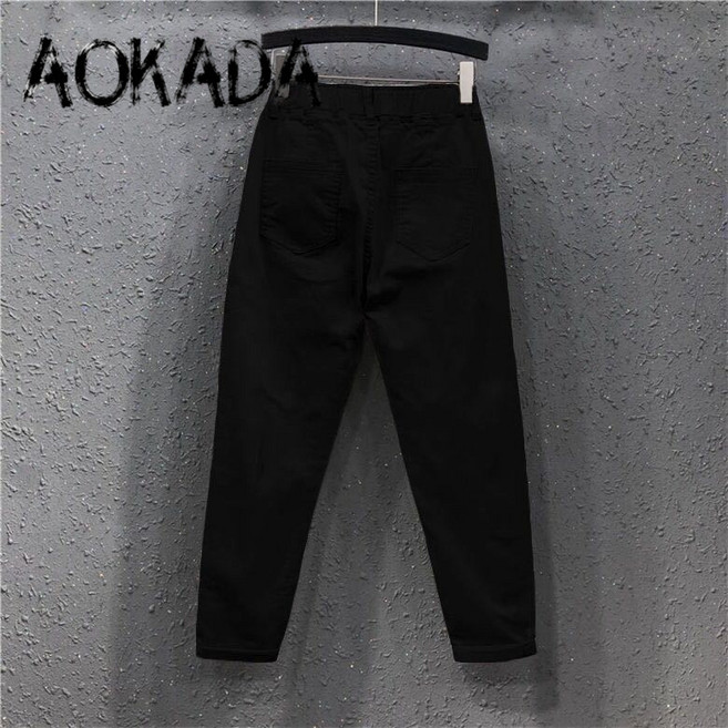 AOKADA 빅사이즈 조거팬츠 키작녀바지 면 배기 밴딩 롱 팬츠