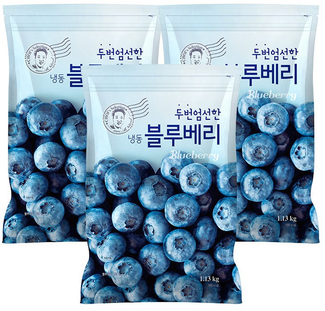 [자연원] 두번엄선한 냉동 블루베리 1.13kg, 3개