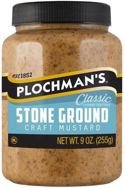 Plochman 스톤 그라운드 머스타드 255g(9온스) 거친 그레인 텍스처 265543, 255g