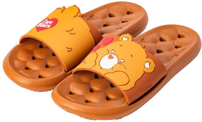 에이블팩토리 케어베어 하트 욕실화, 브라운, 1개