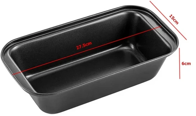 Nonstick 베이킹 빵 로프 팬 탄소강 토스트 빵 팬 주석 주방 직사각형 오븐용 접시 브라우니 미트 로프