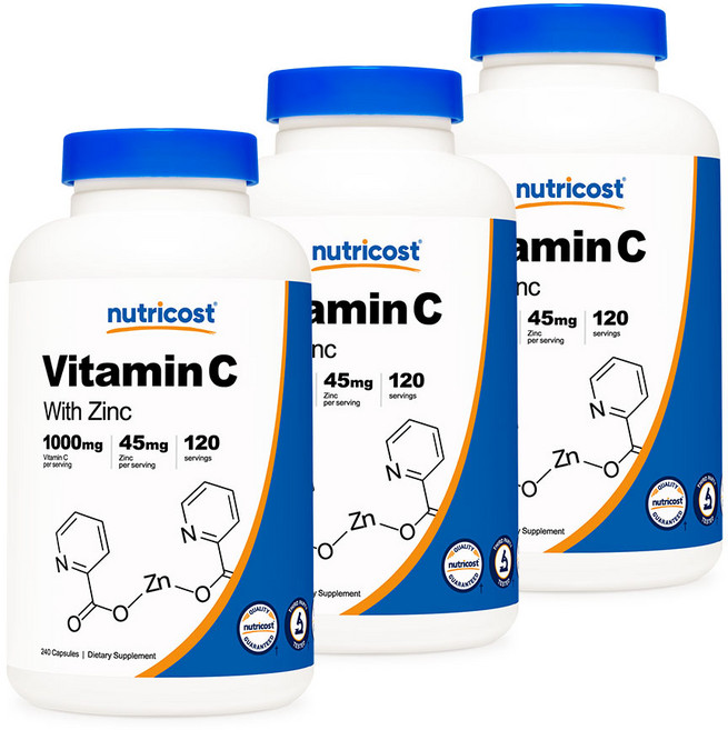 뉴트리코스트 비타민 C 1000mg + 아연 45mg 캡슐 240정 3개