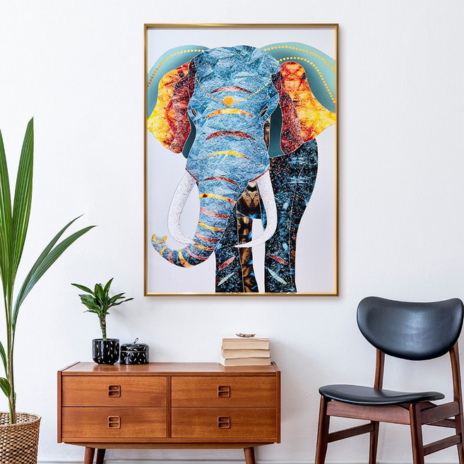 크리스탈 큐빅 아크릴 코끼리 그림 액자 거실 인테리어 집들이 개업선물