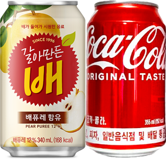 해태 갈아만든 배 코카콜라 뚱캔 12캔씩 340ml x 24캔