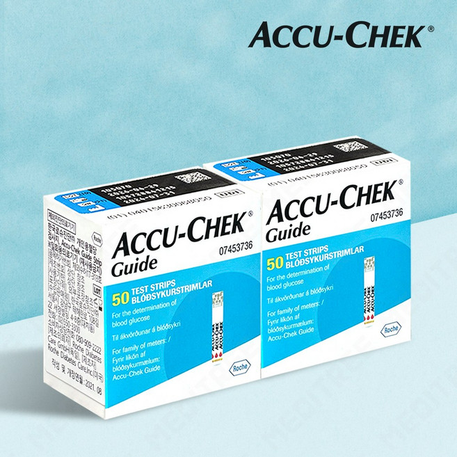 아큐첵 가이드 혈당시험지, 2개, 50개입
