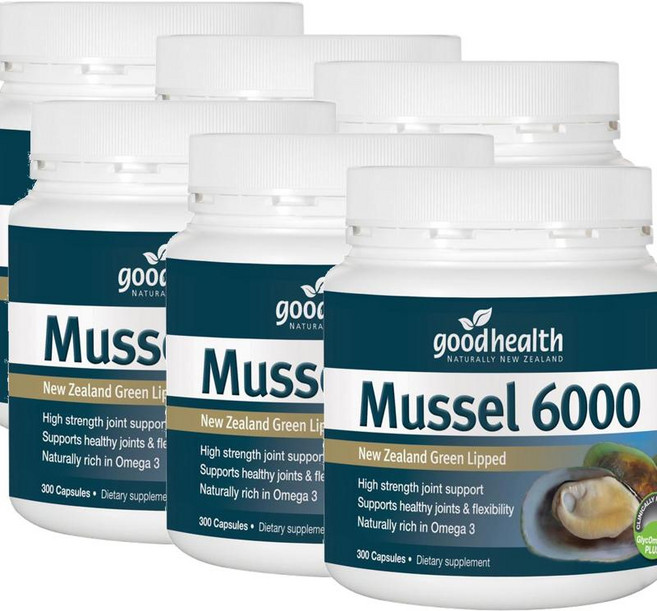 굿헬스 머슬 6000mg 캡슐 뉴질랜드 초록입홍합 Good Health Mussel, 6개, 300정