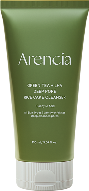 Aricia 綠茶LHA深層毛孔米糕潔面乳, 150ml, 1個