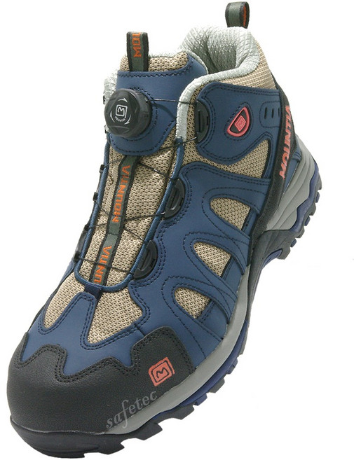 마운티아 안전화 kcs인증 네이비 6인치 통풍 메쉬 다이얼 충격흡수 작업화