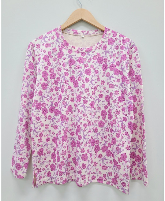 [꽃보다할머니] 엄마 봄가을 라운드 티셔츠 옷 60대70대80대 칠순팔순 생신선물 요양원