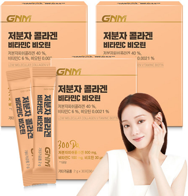 자연의품격 저분자 콜라겐 펩타이드 비타민C 비오틴 30p, 3박스, 60g