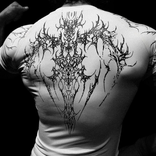 더스타일 남성 타투머슬핏 티셔츠 짐웨어 헬스 운동