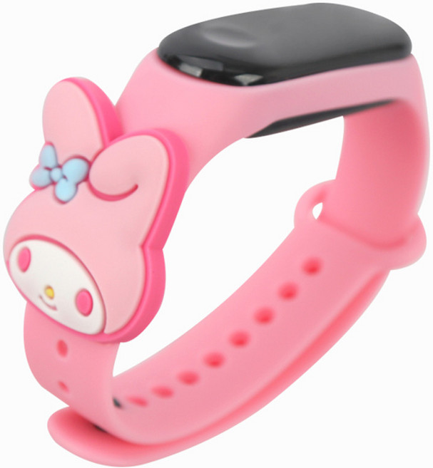 산리오 캐릭터 시나모롤 쿠로미 마이멜로디 디지털 전자시계 실리콘 미밴드 손목 시계 아동 여아