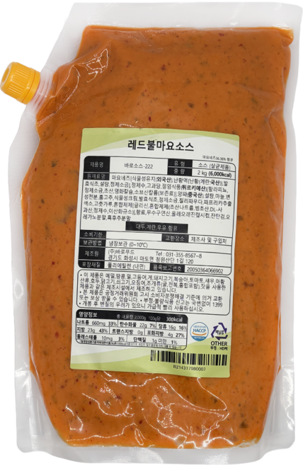 바로푸드 레드불마요소스 2kg 냉장, 1개