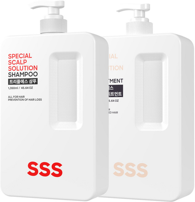 트리플에스 약산성 탈모샴푸1350ml+트리트먼트1350ml, 1세트