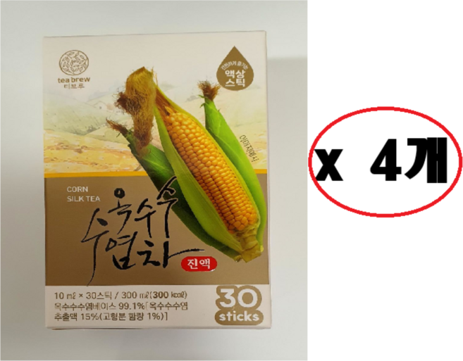 맥널티 티브루 옥수수수염차 진액 액상스틱, 10ml, 120개