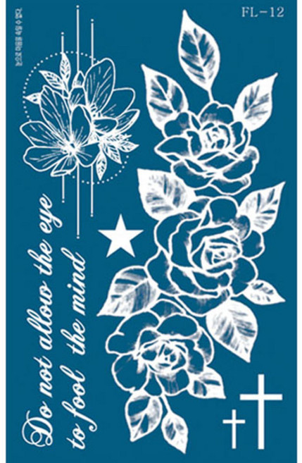 재사용가능 헤나타투 셀프헤나도안 헤나잉크, 1개, FL도안-12