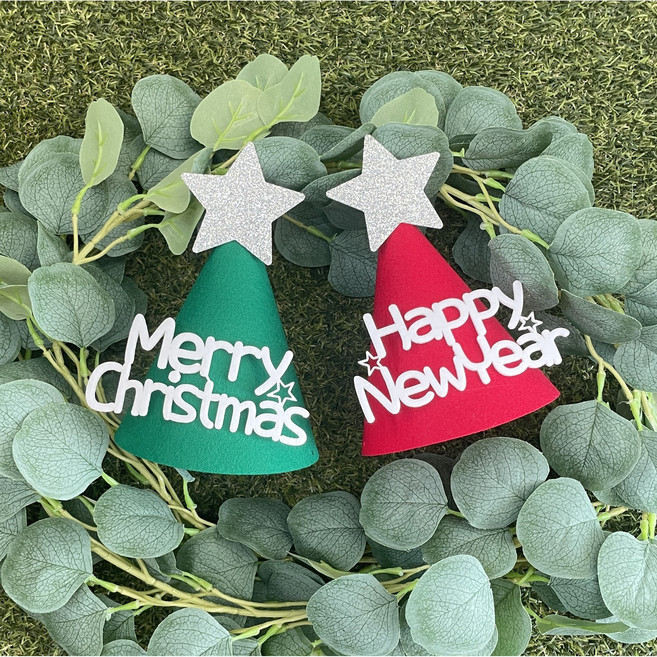 크리스마스 파티 고깔모자 해피뉴이어 홈파티 꼬깔 모자, 1개, 녹색-메리