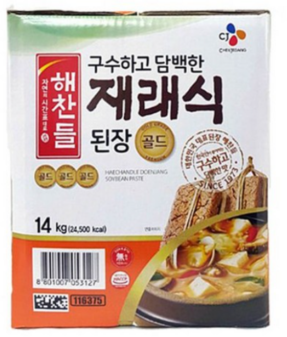 해찬들 재래식 된장 골드, 14kg, 1개