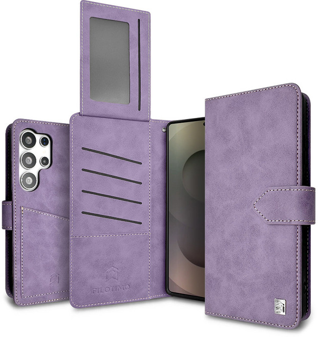 필로티모 카드7장 수납 후면포켓 지갑형 다이어리 케이스