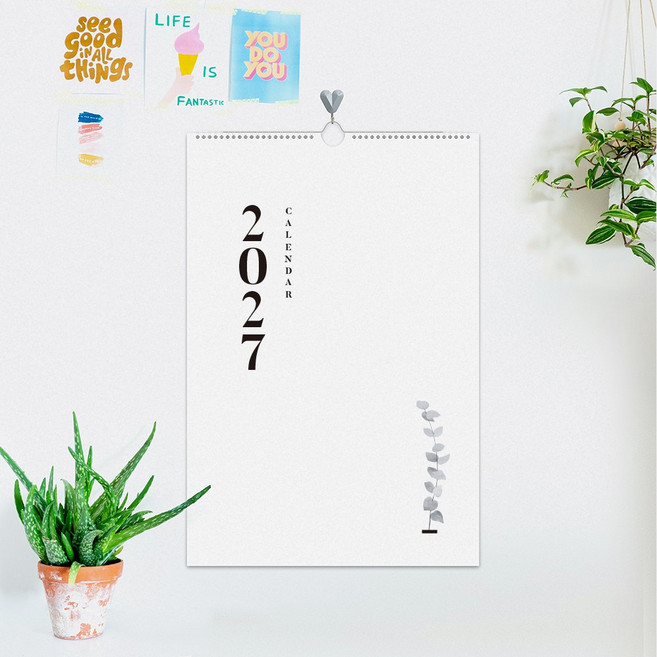 보아스넷 2026 2027 벽걸이 달력 대형 캘린더 감성 인테리어 메모 디자인, 2027 기본, 1개