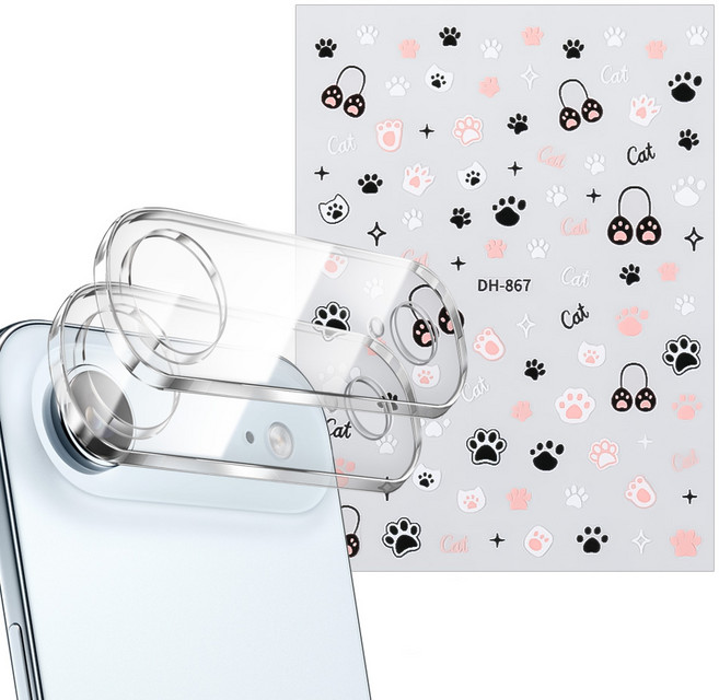 더조은셀러 아이폰17 에어 호환 카메라 강화유리필름 2개 폰꾸 카꾸 스티커 레시피 폰꾸미기 DIY 하우징 플레토 보호 핀셋 포함 세트, 1세트