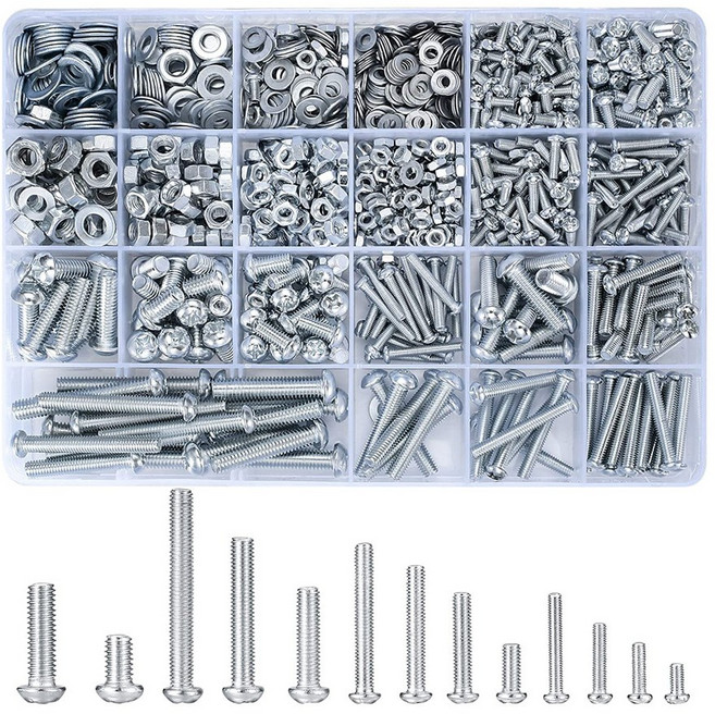JK 볼트 너트 나사 900종 와샤 세트 와셔 둥근머리 십자 육각 긴나사 M3 M4 M5 M6, NG74G. 볼트 너트 나사 900종, 1개