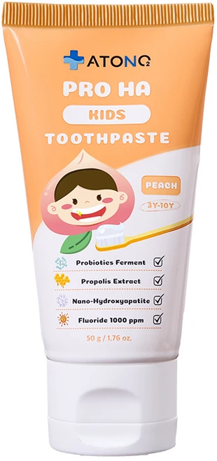 아토앤오투 프로 에이치에이 불소 키즈치약복숭아향 50g 불소 1 000ppm - 쿠팡