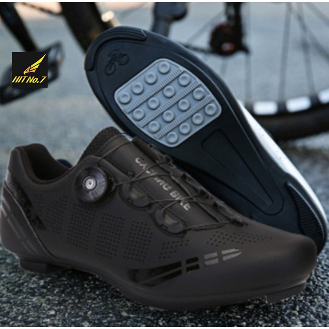 (당일배송)국내배송 HIT No.7 초경량 평페달 자전거신발 사이클 슈즈 로드 MTB S4, 평페달 블랙, 45 평페달 블랙