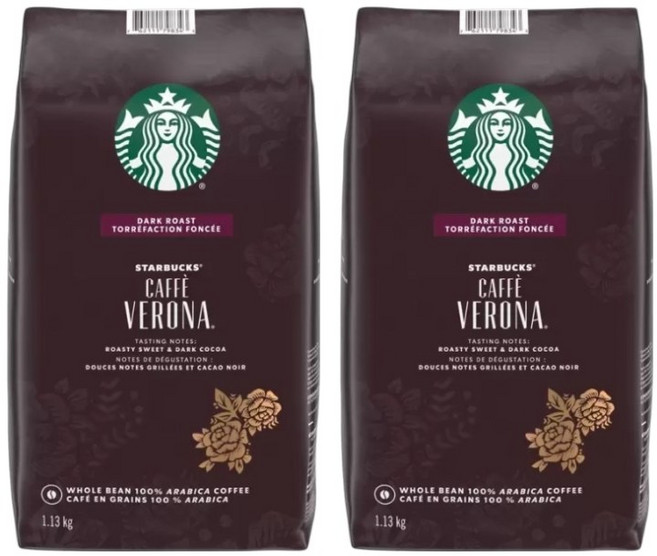 스타벅스원두 베로나 홀빈 1.13kg 로스팅원두 유통기한 상세페이지 확인, 2개, 홀빈(분쇄안함)