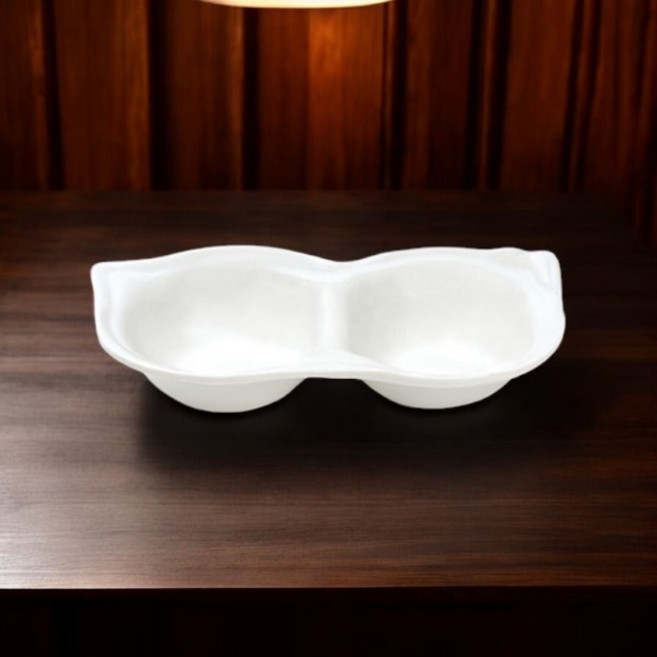 미색 웰빙 쌍초장 소스 간장 회 스시 쌈장 종지 일식, 1개, 단품