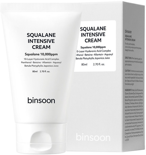 빈순 스쿠알란 인텐시브 판테놀 히알루론산 수분장벽 크림, 1개, 80ml