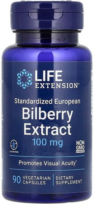 라이프익스텐션 표준화된 유러피안 빌베리 추출물 100mg 베지 캡슐 90정 LEX-18739, 1개 - 쿠팡