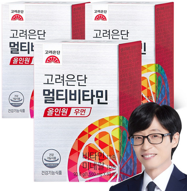 고려은단 멀티비타민 올인원 우먼, 60정, 3개