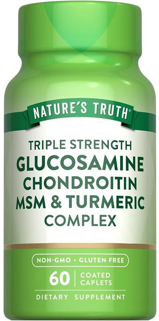 글루코사민 콘드로이틴 MSM 복합체 | 60캡슐 | 강황이 함유된 3중 강도 보충제 | GMO 프리 및 글루텐 프리 보충제 | 제작 Nature's Truth, 글루코사민 콘드로이틴 MSM 복합체 | 60캡슐 | 강, 1개, 60정 - 쿠팡