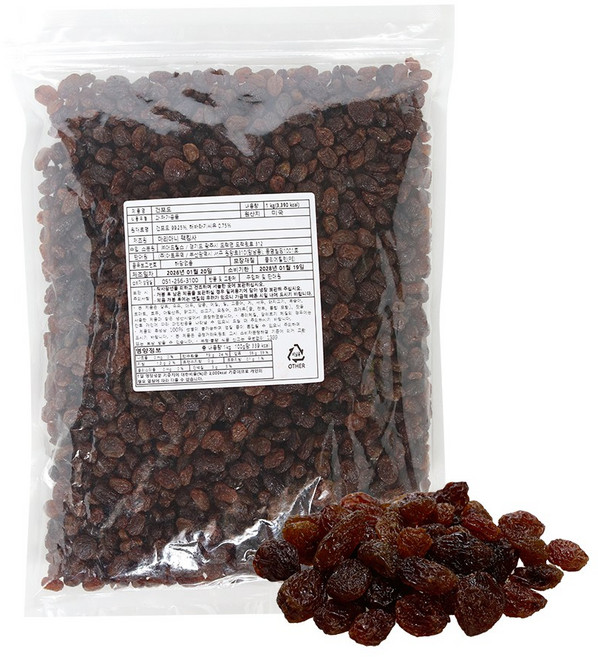 미국산 프리미엄 건포도 대용량 견과류 건강간식, 1개, 1kg