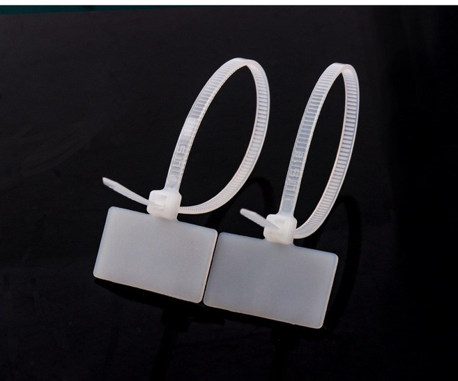 에스케이마켓 네임타이 각인 소형 100P 이름표 네임택 케이블타이 마크타이 전선 정리, 100개, 흰색